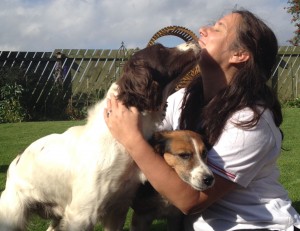 Caroline with dogs - cropped